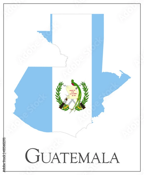 Obraz Guatemala flag map