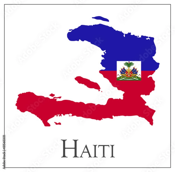 Obraz Haiti flag map