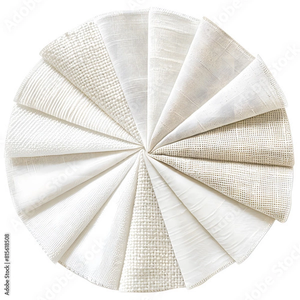 Fototapeta Blank white twisted fabric material mock up isolated on white background