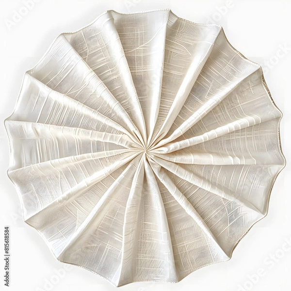 Fototapeta Blank white twisted fabric material mock up isolated on white background
