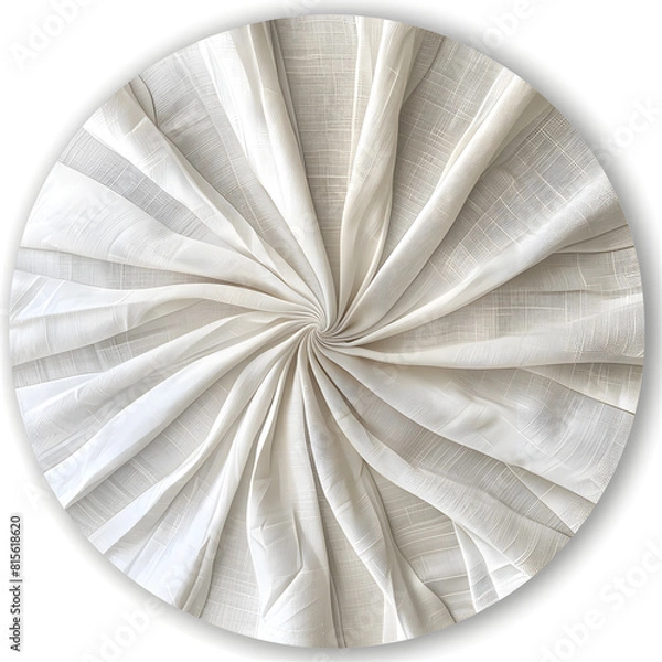 Fototapeta Blank white twisted fabric material mock up isolated on white background