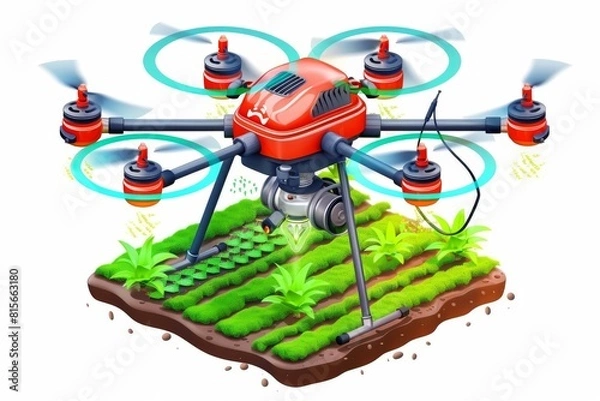 Fototapeta In sprawling cornfields, advanced technology and sustainable management practices lead to enhanced agricultural efficiency and productivity