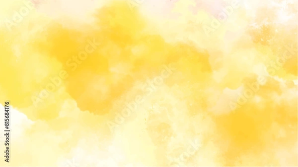 Fototapeta Abstract yellow watercolor background.Hand painted watercolor. vector