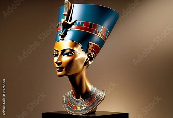 Fototapeta A Futuristic Fusion of Nefertiti's Timeless Grace and Technological Innovation