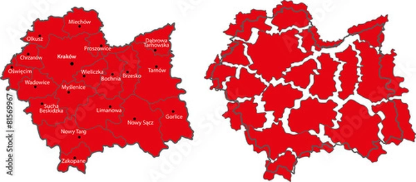 Obraz map Małopolska