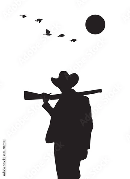 Obraz Bird Hunter Silhouetted vector eps