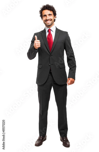 Fototapeta Full length manager showing ok sign
