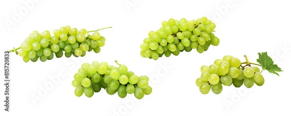 Fototapeta Set of fresh grapes on transparent background