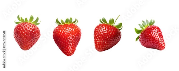 Fototapeta Strawberry isolated on transparent background.
