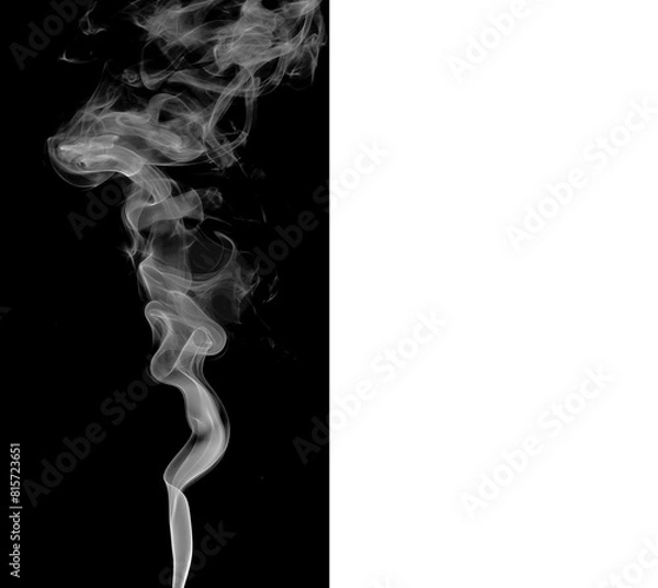 Fototapeta Artistic Smoke Profile on Transparent Background for Coffee, Tea, Tobacco Graphics