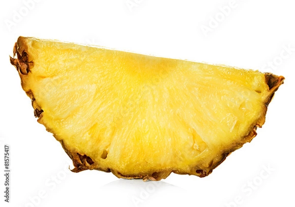 Fototapeta pineapple slice isolated on white background