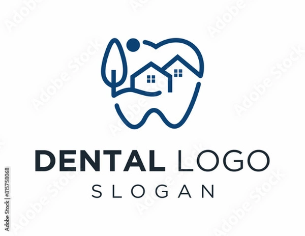 Fototapeta The logo design is about Dental and was created using the Corel Draw 2018 application with a white background.