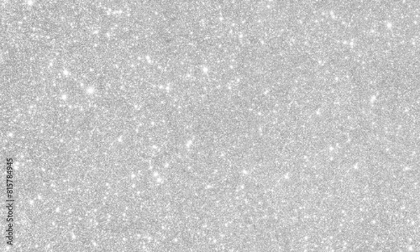 Fototapeta Silver glitter texture background, glittery background with numerous bright specks scattered throughout