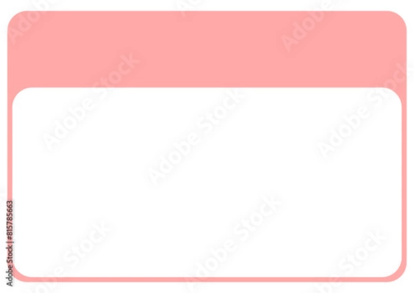 Fototapeta ピンクのシンプルなタブ付きフレーム