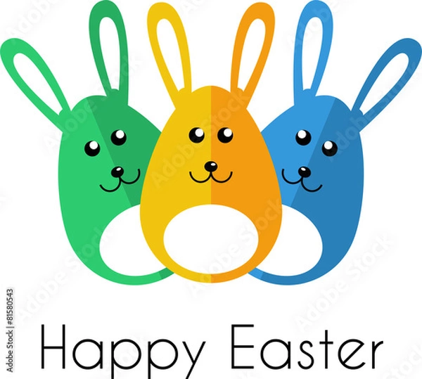 Fototapeta Happy easter egg bunnies