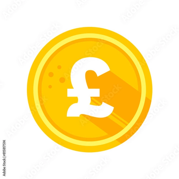 Fototapeta Pound coin, saving - icon, vector illustration
