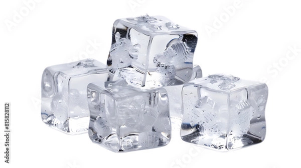 Obraz Ice cubes isolated on transparent background