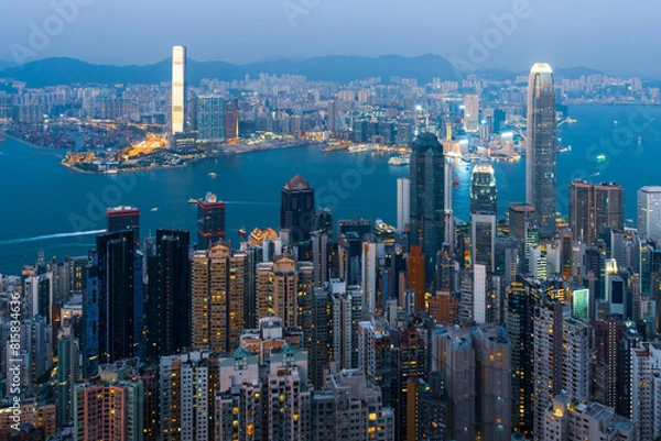 Obraz Hong Kong city view from The Peak at sunset