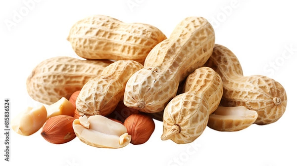 Fototapeta peanuts isolated on transparent background