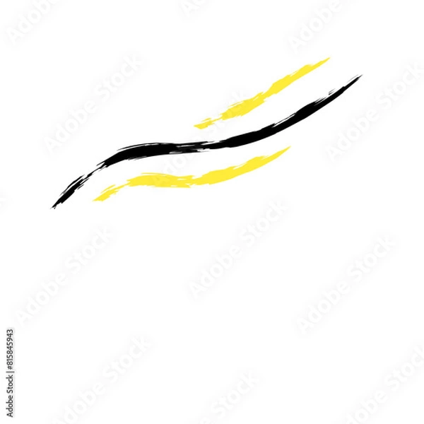Fototapeta Black And Yellow Brush Stroke 