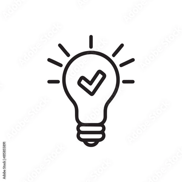 Fototapeta Idea bulb icon vector. A thin line sign. Isolated symbol illustration design.