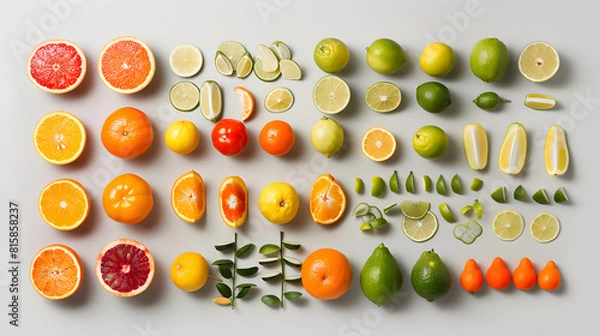 Fototapeta fruits and vegetables for use as illustrations in advertising materials. Generative AI Illustration