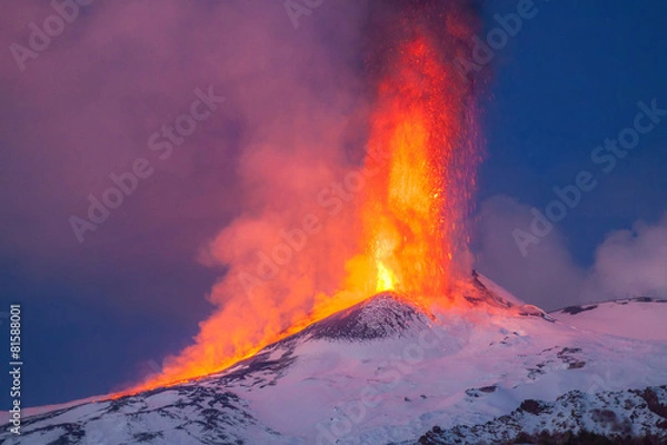 Obraz Mount Etna Eruption and lava flow