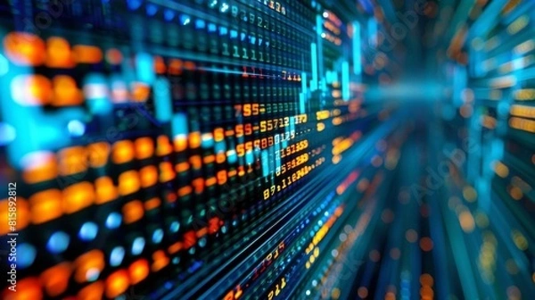 Fototapeta Digital financial data analysis