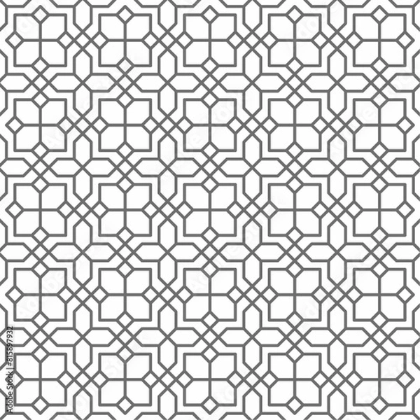 Fototapeta Seamless geometric pattern, Islamic ornament design with arabic style pattern on white background