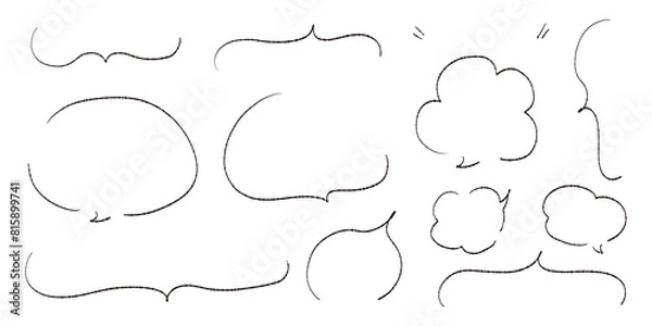 Fototapeta シンプルな線の手書きの吹き出しセット