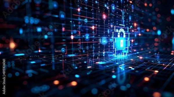 Fototapeta background digital security network