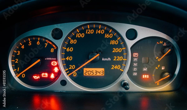 Fototapeta closeup car dashboard