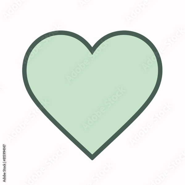 Fototapeta Vector style heart shape symbol logo