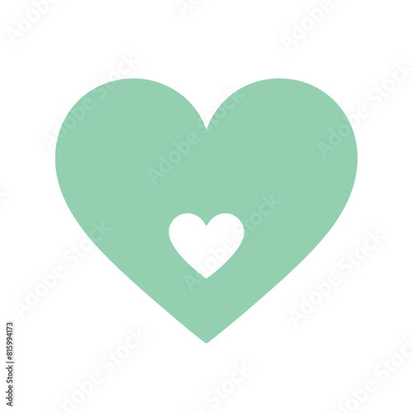 Fototapeta Vector style heart shape symbol logo