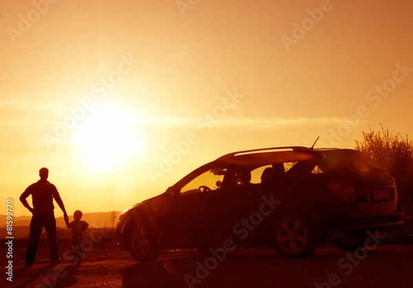 Obraz Rodzinny zachód słońca