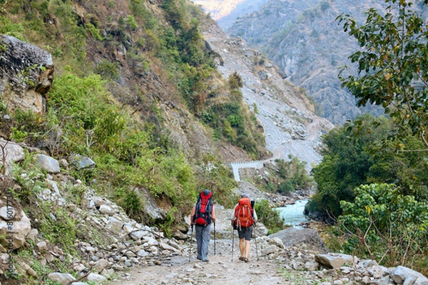 Fototapeta hiker in the mountains