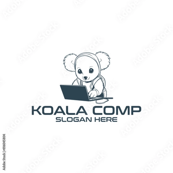 Fototapeta Koala tech logo vector illustration
