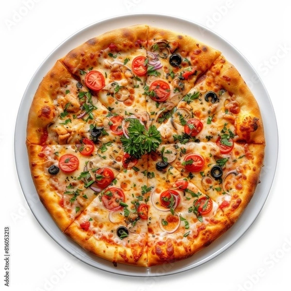 Fototapeta A Hyper-Realistic Capture of Veg Pizza