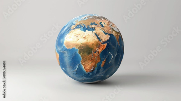 Fototapeta Blue planet earth isolated on white background. Clipping path. Planet Earth with clouds, Europe and part of Asia and Africal. planet Earth in galaxy space. Planet Earth in space with night and city. 