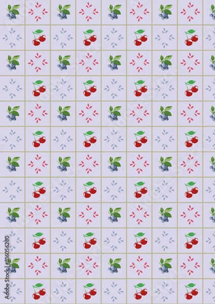 Obraz abstract pattern with leaves and flowers