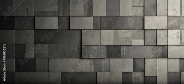 Obraz Gray and white geometric mosaic tiles background