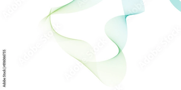 Fototapeta Abstract backdrop with colorful wave gradient lines on white background. Modern technology background, wave design. Vector illustration.