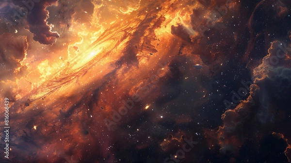 Fototapeta Hyper-Realistic Beauty Impressive Galaxy Nebula Captured in Stunning Detail and Splendor