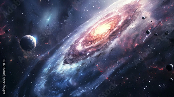 Fototapeta Hyper-Realistic Beauty Impressive Galaxy Nebula Captured in Stunning Detail and Splendor
