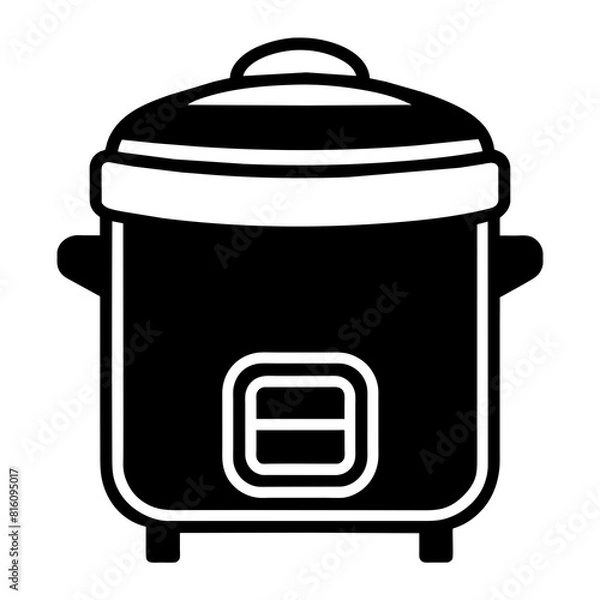 Fototapeta Rice cooker icon vector silhouette illustration