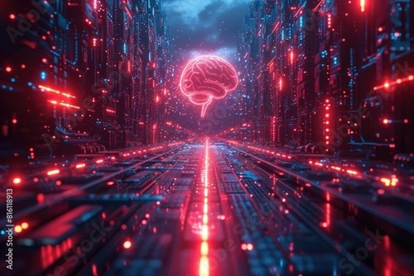 Fototapeta Digital Brainwave: Unleashing Cognitive Computing