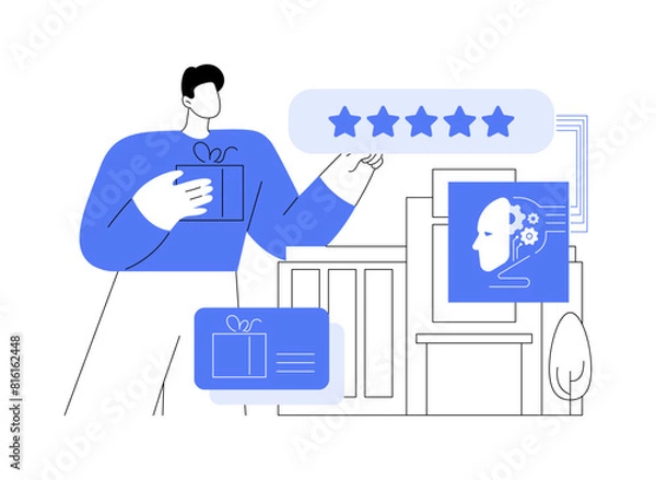 Fototapeta AI-Enhanced Loyalty Programs abstract concept vector illustration.