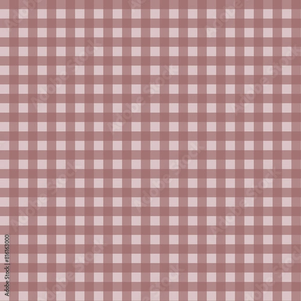 Fototapeta Gingham pattern seamless Plaid repeat in beige and white. Design for print, tartan, gift wrap, textiles, checkered background for tablecloth