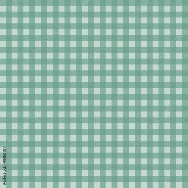 Obraz Gingham pattern seamless Plaid repeat in green and white. Design for print, tartan, gift wrap, textiles, checkered background for tablecloth
