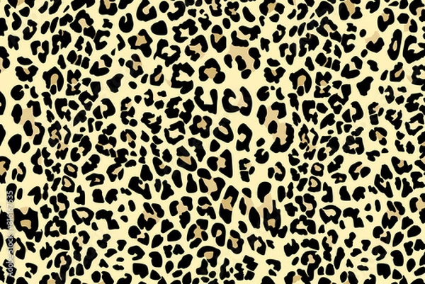 Fototapeta Leopard print seamless wallpaper background endless decorative texture. black and white decorative element.